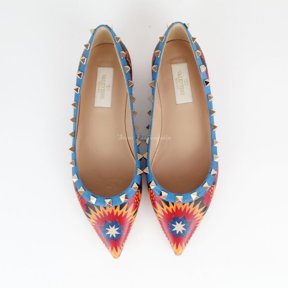 NEW Valentino Garavani Rockstud Leather Flats-Chic Luxury Style | Office - Party - Picture 4 of 16